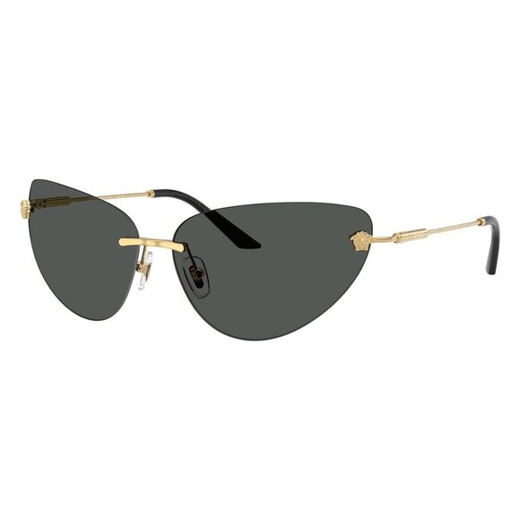 New VERSACE Gold Rimless Cat Eye VE2281 1002/87 Sunglasses Women - Picture 1 of 6